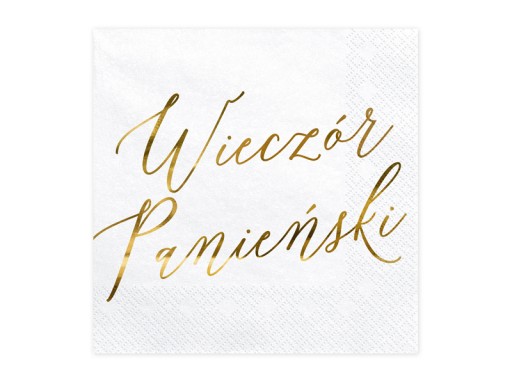Serwetki Wieczór Panieński, biały 33cm 20 szt.