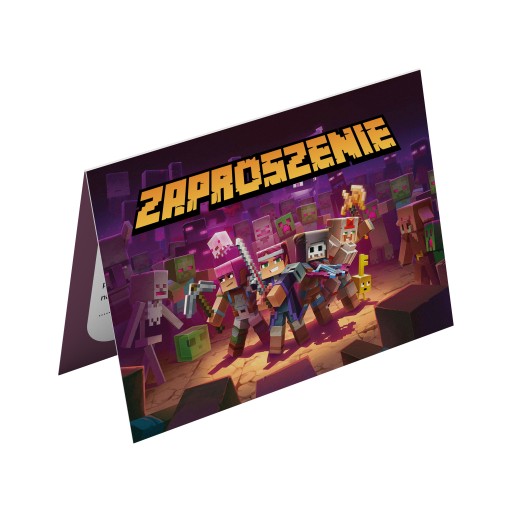 ZAPROSZENIE URODZINY DLA DZIECI MINECRAFT NETHER
