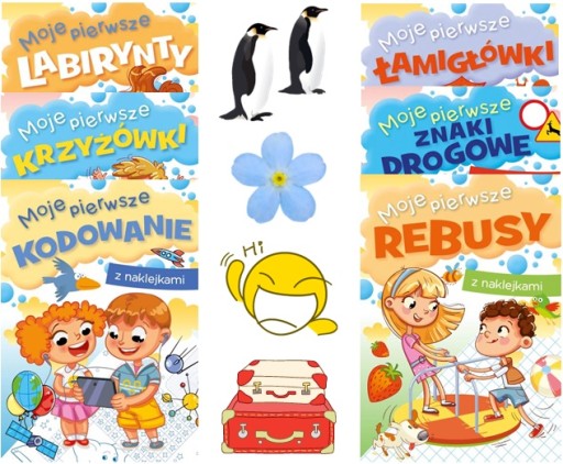 MOJE PIERWSZE REBUSY ZADANIA KSIĄŻECZKA + NAKLEJKI