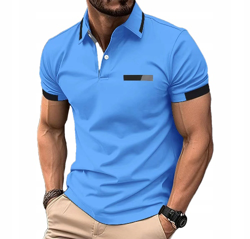 MODNA KOSZULKA MĘSKA POLO Z KRÓTKIM RĘKAWEM KOLORY S-3XL