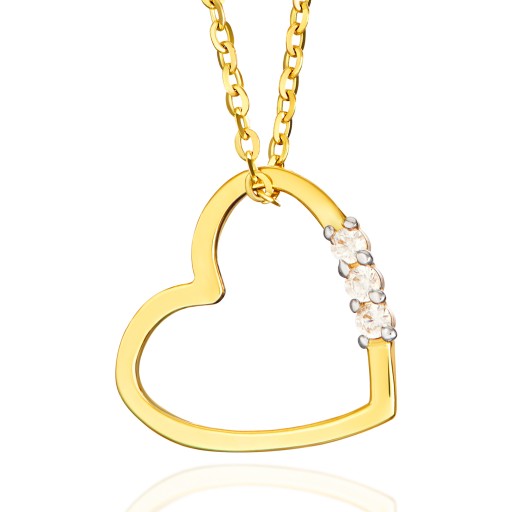 ZŁOTA ZAWIESZKA 585 Z BRYLANAMI 0,024ct SERCE
