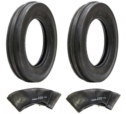 Opona koła przedniego x2 + dętka x2 do C-360 C-330 MF3 T-25 6.00x16 8PR