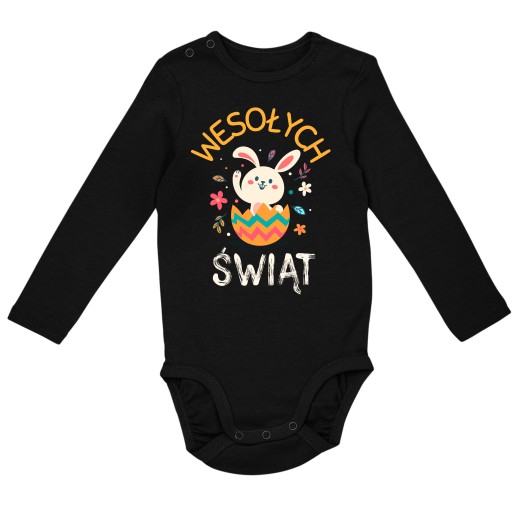 BODY WIELKANOC WESOŁYCH ŚWIĄT ZAJĄC JAJKA dł r. 80