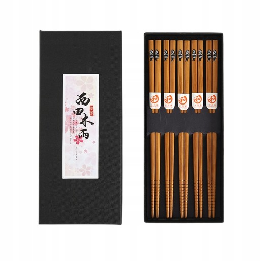 5 Pairs Chopsticks Set Natural Bamboo Chopsticks