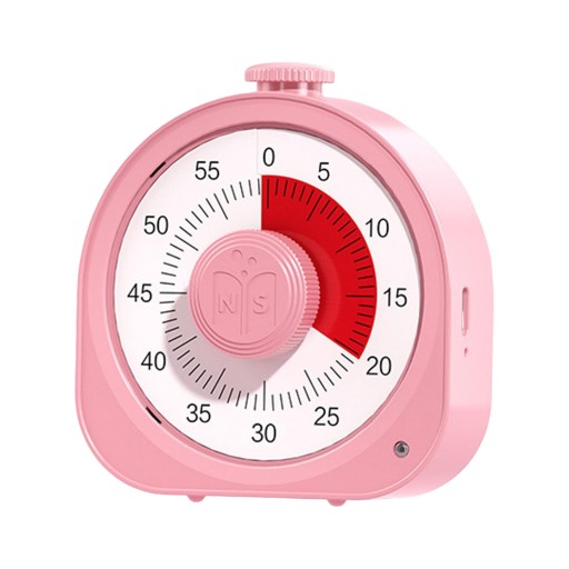 Zegar wizualny Cichy zegar odliczający 1 przycisk cyklu dla dzieci Student Pink