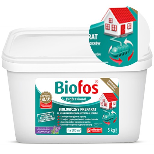 ŚRODEK DO SZAMBA Ścieków BIOFOS Professional 5kg BEZ RYZYKA ZATORÓW
