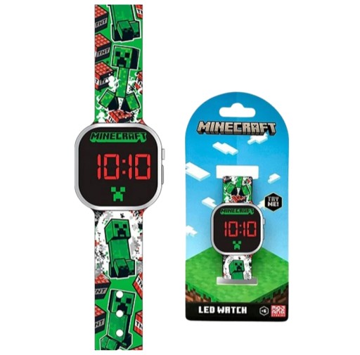 MINECRAFT ZEGAREK ELEKTRONICZNY DLA DZIECKA LED