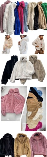 KURTKA MIŚ FUTERKO KAPTUR BLUZA FUTRO LUXURY XL