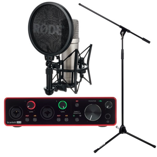 Focusrite Scarlett 2i2 3rd Rode NT1A Bundle Kompletny zestaw do nagrywania