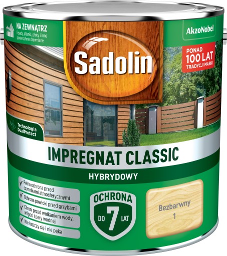 SADOLIN CLASSIC IMPREGNAT 2,5L BEZBARWNY