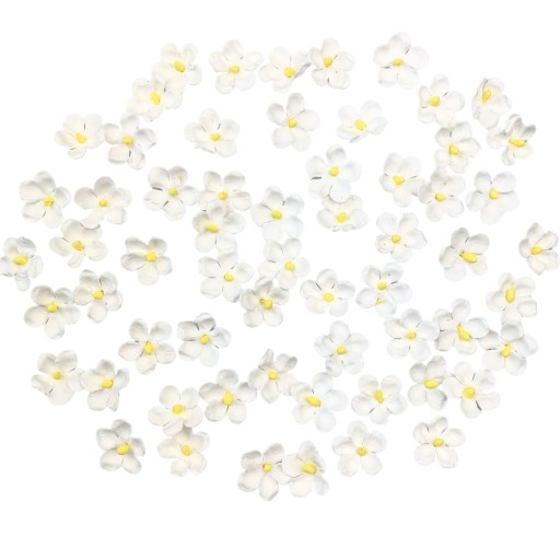 PAPIEROWE KWIATY SCRAPBOOKING BIAŁE 2CM 60 SZT