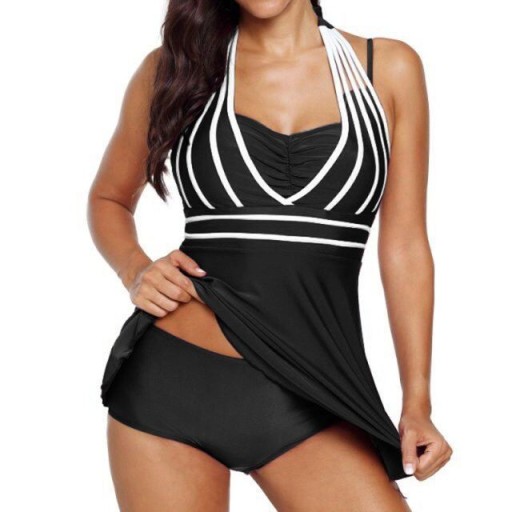 STRÓJ KĄPIELOWY PLUS SIZE SPÓDNICZKA BIKINI