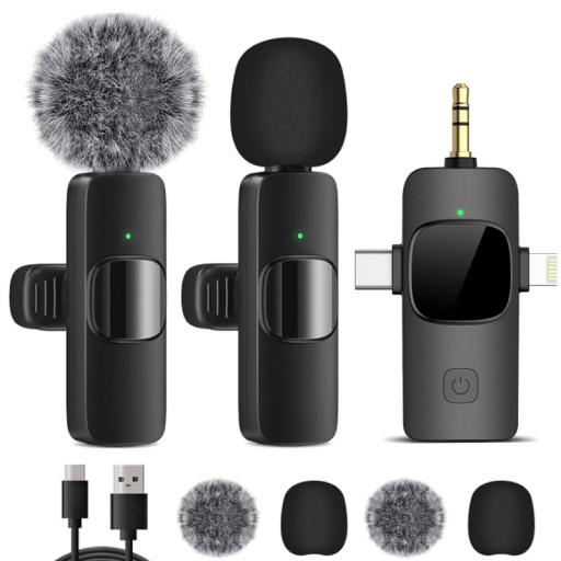 3W1 MIKROFON BEZPRZEWODOWY KRAWATOWY / ODBIORNIK IOS USB-C NA KLIP