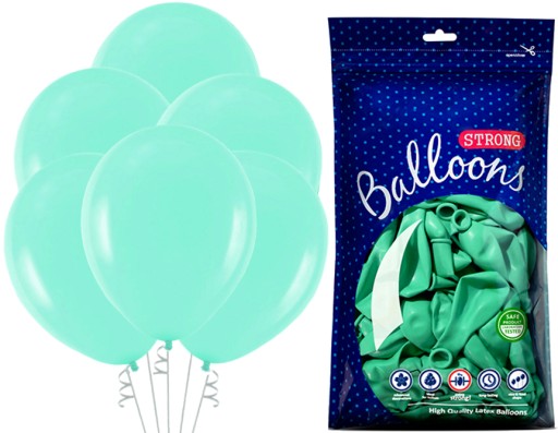 BALONY PASTELOWE MIĘTOWE 30CM URODZINY WESELE ROCZEK-50 SZTUK-SBP-0625
