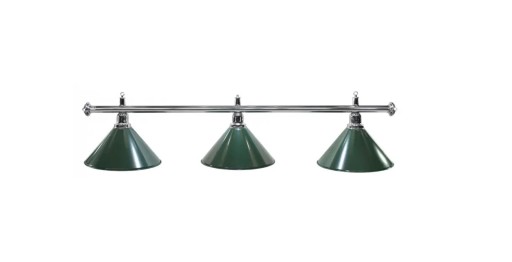 Lampa bilardowa 3 kloszowa ZIELONA SREBRNY PAŁĄK