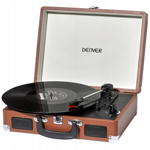 GRAMOFON RETRO MP3 USB WINYL 2W Z GŁOŚNIKAMI BROWN