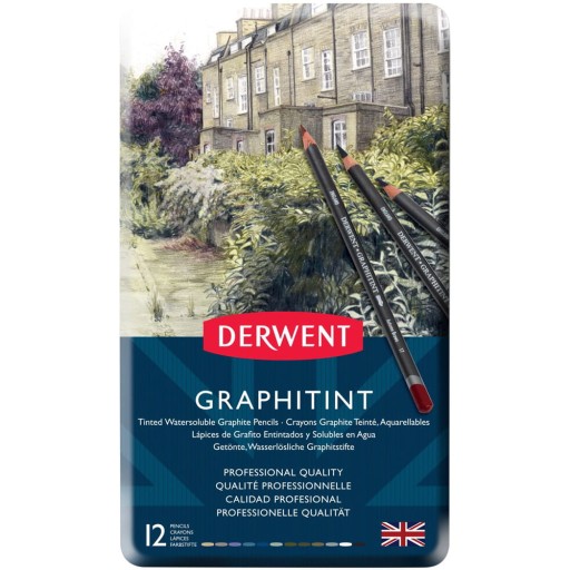 Zestaw ołówków Derwent Graphitint 12 szt Metal Box