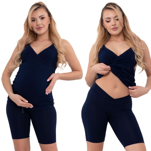 FORMOMMY LEGGINSY CIĄŻOWE GETRY SPODNIE KOLARKI Z NISKIM STANEM S