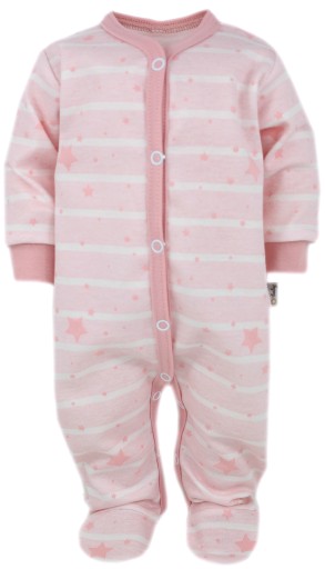 PAJACYK NIEMOWLĘCY PAJAC BAWEŁNIANY 56 PINK STARS /95/