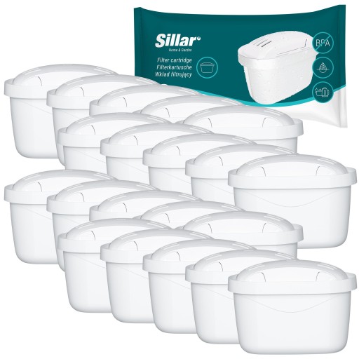 24x Filtr do wody Sillar do dzbanek filtrujący Aquaphor Wessper szklany