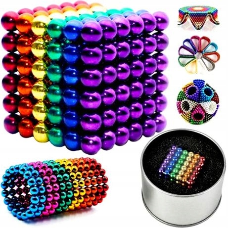 KULKI MAGNETYCZNE 5 mm DUŻY ZESTAW 648 sztuk !