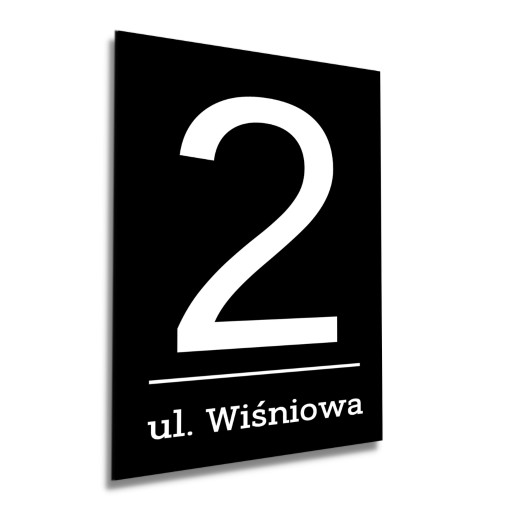 DUŻA TABLICZKA TABLICA NUMER DOMU CZARNA ADRESOWA 30x45CM ALUMINUM DRUK UV