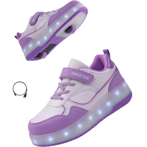 NOWY SWIECACE BUTOROLKI BUTY Z ROLKAMI LED ROLKI WROTKI R.29-40