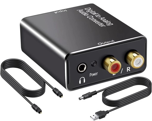 Konwerter optyczny TOSLINK COAXIAL / 2x CINCH RCA Streaming PCM