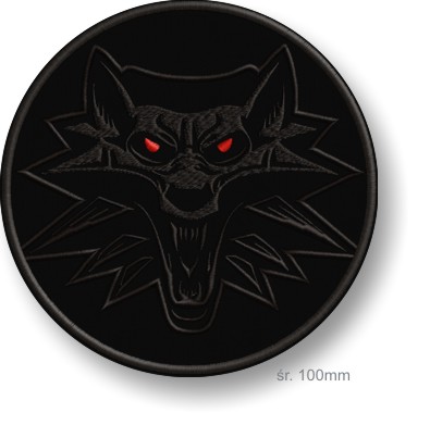 Naszywka WIEDŹMIN - Witcher - Wilk - HAFT 10cm