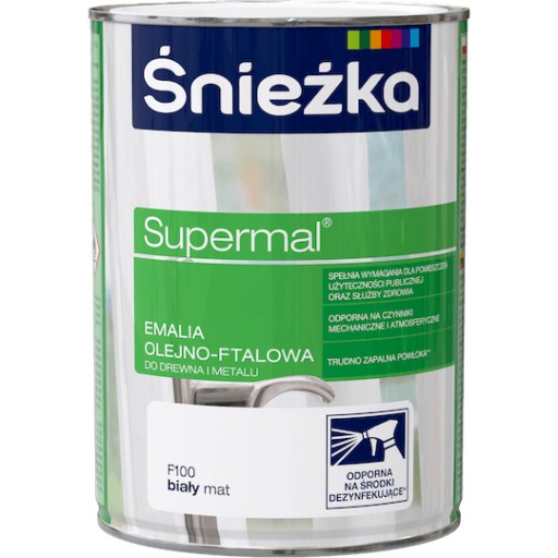 ŚNIEŻKA SUPERMAL OLEJNO-FTALOWA BIAŁY MAT 0,8L
