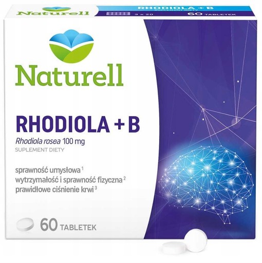NATURELL Rhodiola + witaminy z grupy B 60 tabletek