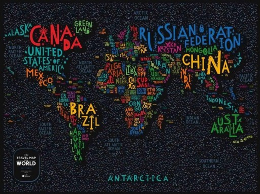 MAPA ZDRAPKA - TRAVEL MAP LETTERS WORLD