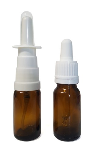 2x BUTELKA SZKLANA 10 ml ATOMIZER DO NOSA + PIPETA
