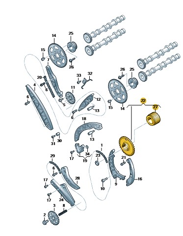 ORYGINALNE koło łańcucha rozrządu VW 059109085G