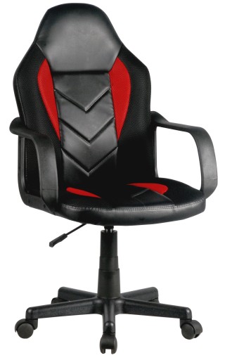 Fotel Gamingowy dla dziecka F4G FG-C18 obrotowy biurowy Czarno Czerwony