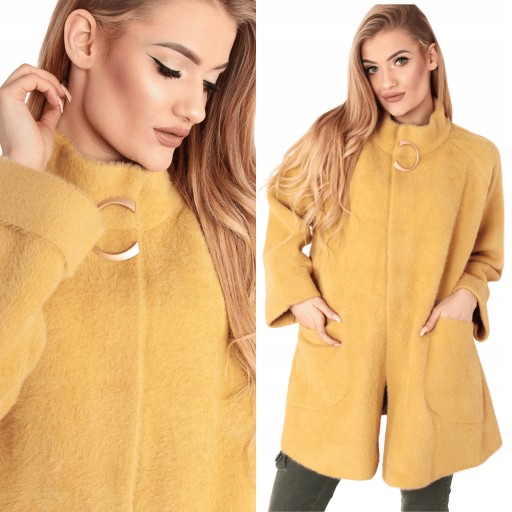KURTKA SWETER ALPAKA C PLUS SIZE MIODOWY 2012