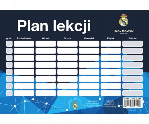 Plan lekcji Astra