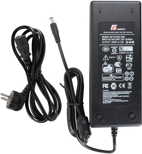 ZASILACZ IMPULSOWY GETFORT 52V/2.5A do Switchy POE