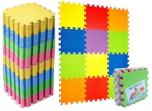 DUŻE PUZZLE PIANKOWE MATA PIANKOWA KOLOROWA MATA SENSORYCZNA GRUBE PUZZLE
