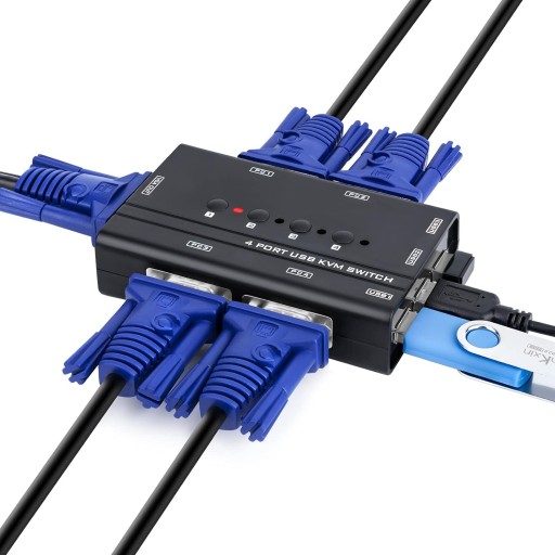 Przełącznik KVM USB VGA 4x KVM 3x USB SWITCH TCNEWCL