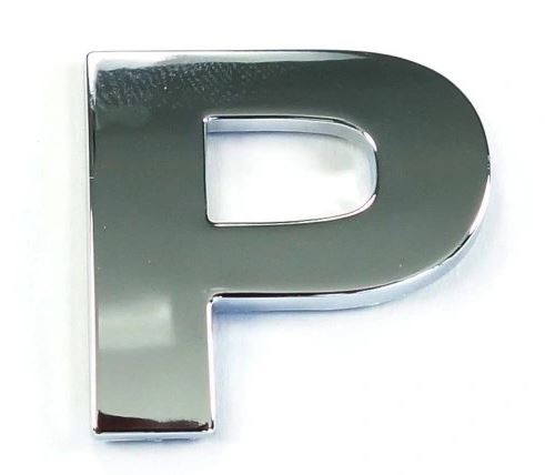 NAKLEJKA CHROM 3D EMBLEMAT LITERA - P