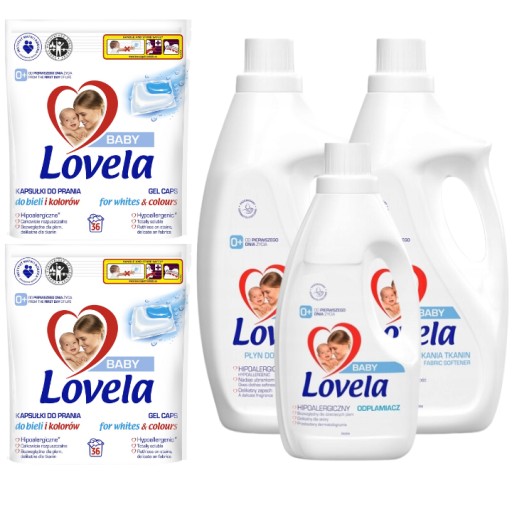 LOVELA Kapsułki 72 Płyn Płukania 2L Odplamiacz 1L