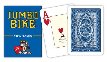 KARTY DO GRY 100% PLASTIK JUMBO MODIANO BIKE POKER
