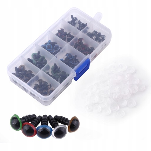 100 SZTUK PLASTIKOWE OCZY BEZPIECZEŃSTWA 8MM