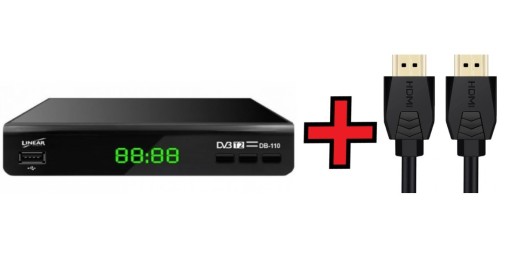 Dekoder DVB-T2 Linear DB-110 + Kabel HDMI 1,5m
