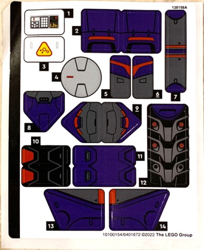 LEGO Naklejki z zestawu 76831 76831stk01