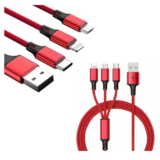 KABEL ŁADOWARKA ZESTAW USB USB-C MICROUSB IPHONE