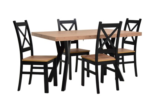 IDEAHOME/ KOMPLET JADALNIANY/ 90x90/190cm+ 4 krzesła/ ARTISAN