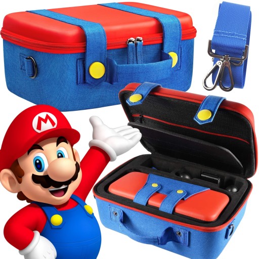 2 w 1 WALIZKA CASE ETUI MARIO KUFER TORBA DO NINTENDO SWITCH V1 V2 OLED