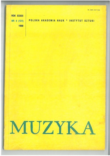 MUZYKA NR 4 POLSKA AKADEMIA NAUK I INSTYTUT SZTUKI